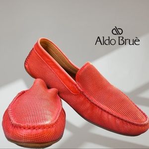 Men's Aldo Brue Slip On Moccasin/Driving Loafer Orange|100% Italian Leather